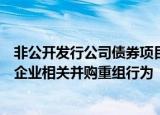非公开发行公司债券项目承接负面清单指引迎来修订，支持企业相关并购重组行为