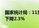 国家统计局：11月上旬生猪价格较10月下旬下降2.3%