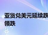 亚货兑美元延续跌势，泰铢和马来西亚林吉特领跌